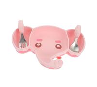 YARNOW 1 Set Cartoon Bowl with Strong Suction Base Silicone Weaning Plate for Includes Fork Spoon Durable Easy Scooping for Independent Eating