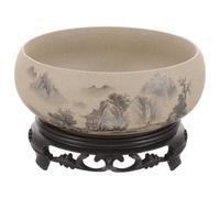 YARNOW 1 Set Chinese Ceramic Flower Pot Bowl Hydroponic Plant Pot Decorative Bonsai Pot for Indoor and Gardens Stylish Design Blue and White Versatile Storage