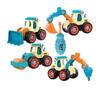 YARNOW 1 Set Detachable Construction Vehicle Educational Trucks with Candy Color Carry Case Lightweight Engineering Truck for Creative Play and Learning