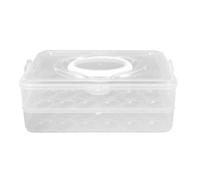 YARNOW 1 Set Deviled Egg Container with Lid 2 Tiered 48 Hole with Handle