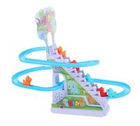 YARNOW 1 Set Dinosaur Climbing Stairs with Electric Sliding Track Engaging Fun for Promotes Brain Development Spatial Awareness Portable Disassembly Design