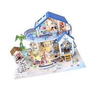 YARNOW 1 Set DIY Sea Theme Assembling House Model Kit Creative Miniature for Educational Crafting Activity to Enhance Logical Thinking and Manipulative Skills