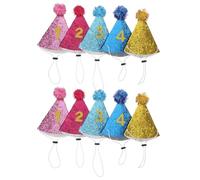 YARNOW 1 Set Dog Birthday Hat: Mini Glitter Cone Hats for Dogs and Cats, 5 Colors Set with 0-9 Sticky Numbers, Adorable Doggie Birthday Party Supplies for Boys Girls Grooming