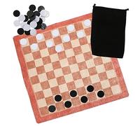 YARNOW 1 Set Educational Folding Chessboard Portable Cloth Checkerboard Game Kit for Adults Safe Material for Indoor Outdoor Fun