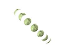 YARNOW 1 Set Fluorescent Moon Phase Wall Sticker Luminous Decals for Bedroom Living Room Design Glow The Dark Wall Art for Decor