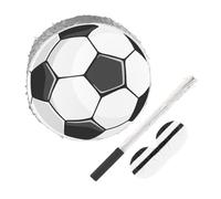 YARNOW 1 Set Football Pinata with Stick Blindfold Crepe Soccer Party Decoration for Birthday School Events Themed Celebrations Complete Game with Hanging Ring