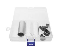YARNOW 1 Set Guitar Bottleneck Slide, Glass 6 cm + Silver Metal 6 cm Slide | with Finger Picks & Thumb Pick, Carry Case for Blues, Resonator, Dobro, Lap Steel