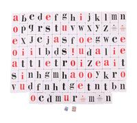 YARNOW 1 Set Mini Chinese Mahjong Alphabet Tile: Portable Mahjong Blocks for Beginner Interactive Educational Board Game Kids Travel English Word Toys