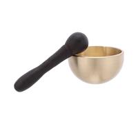 YARNOW 1 Set Mini Singing Bowl and Wooden Striker - 4cm/1.6in Brass Meditation Sound Bowl for Yoga, Meditation & Relaxation, Women and Men Spiritual