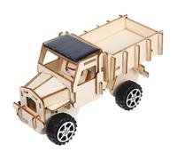 YARNOW 1 Set Portable Solar Car Kit Unfinished Wooden DIY Assembly Science Project for Educational Solar Powered Car Model for Hands Learning and Experimentation