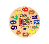 YARNOW 1 set Wooden Clock Clown Puzzle Educational Sorting with Design Cognitive Development for Safe Non Toxic Material for Learning Numbers Colors
