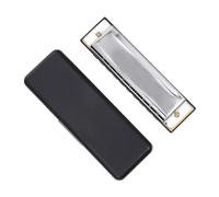 YARNOW 10-hole 20-tone Blues Harmonica for Music Lovers, Portable Small Brass Metal Harmonica Copper Plate Chromium and Resin, Sound Quality for Christmas and Music Practice