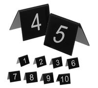 YARNOW 10 pcs Acrylic Crime Scene Evidence Markers Triangle Number Signs Table Number Markers for Detective Clue Games and Party Decorations Black Background with White Digits