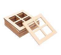 YARNOW 10 Pcs Wooden Dollhouse Window Frames, 1:12 Scale Miniature Window Model for DIY Mini Home Decoration, Unfinished Wood Frames for Small Dolls House Building Accessories