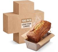 YARNOW 100 Pcs Loaf Pan Liners Parchment Paper, Nonstick Disposable Baking Inserts for 9x5 Pan, Unbleached Bread Mold Sheets for Cake Meatloaf Pastry, Greaseproof Light Brown