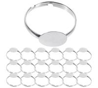 YARNOW 100pcs Adjustable Alloy Ring Base Blank for DIY Crafts, Smooth and Comfortable Jewelry Findings with Unique Creative Bezel Trays, for Custom Jewellery Making and Wire Rings