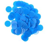 YARNOW 100Pcs Blue Solid Plastic Bingo Chips Double-Sided Small Round Markers for Bingo Games Party Game Props and Reward Accessories