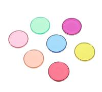YARNOW 100pcs Colorful Round Discs Metal Edge 1.9cm Math Teaching Tool for Kindergarten Learning Educational Plaything