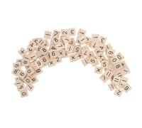 YARNOW 100pcs Mini Wooden Number Tiles for Crafts DIY Montessori Early Education Small Math Symbols Plus Symbols for Cognitive Development Logical Thinking and Learning at Home School