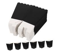 YARNOW 100pcs Popcorn Boxes Paper Popcorn Containers White Cardboard Lightweight Reliable Black for Wedding Receptions and Movie Theater