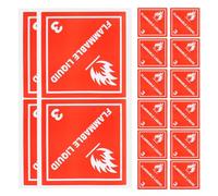 YARNOW 100pcs Red Flammable Liquid Shipping Labels with Copper Plate Self-Adhesive, Easy Application Warning Stickers for Transportation Via Air and Sea of Hazardous Materials