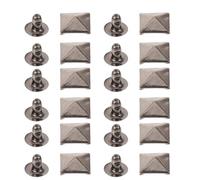 YARNOW 100pcs Square Pyramid Spike Rivet Studs Brass 10mm Silver