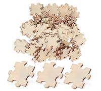 YARNOW 100Pcs Unfinished Wooden Puzzle Pieces for DIY Arts Crafts Blank Jigsaw Puzzle for Painting Smooth Surface Crafting Pieces for Imagination Development