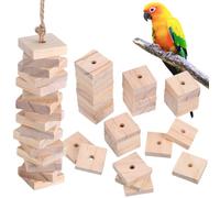 YARNOW 100pcs Wood Chewing Blocks DIY Parrot Toys for Birds Bird Cage Accessories Parrot Biting Toy Parakeet Cockatiel Macaw