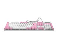 YARNOW 104 Key Mechanical Gaming Keyboard Pink Full Size USB Wired Rgb Backlit with Suspension Key Caps and Folding Support High Performance Wear-resistant Abs Material for PC Gaming