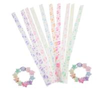 YARNOW 1050pcs Gradient Glowing Origami Paper Strips for Star Folding Crafts Footprint and Star Pattern DIY Art Supplies Easy Fold Paper for Scrapbooking Party Decorations and School