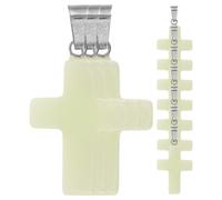 YARNOW 10pcs Agate Cross Pendant for Necklace DIY Crafts, Remembrance Day | Glow in Dark, Smooth Surface, Metal Chain Included, Simple Elegant Gift for Festivals and Birthdays Random Color