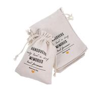 YARNOW 10pcs Bachelorette Party Bags Small Cloth Bags with Drawstrings Hangover Bachelorette White Cloth Drawstring Closure Chic Elegant Design for Bachelor Party Decorations and Easy