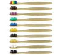 YARNOW 10pcs Bamboo Toothbrush Set for Homestays and Guest Rooms, Portable and Gentle Oral Cleaning with Natural Bamboo Handles, the Tooth Brush Kit Random Color