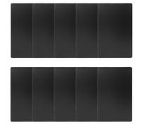 YARNOW 10pcs Black Aluminium Alloy Engraving Blanks with Glossy Finish, Rectangle Shape, 0.8mm Thickness, Easy DIY Metal Name Tags for Receptionist Desks and Office Use