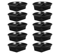YARNOW 10pcs Black Plastic round Flower Pots Portable Mini Planter Boxes for Nursery Seedlings and Cemetery Flowers, Easy Relocation Patio Planter