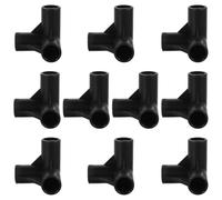 YARNOW 10pcs Black Pp Three-Way and Four-Way Plastic Gardening Connectors for 20mm Tubes, for Constructing Greenhouse, Grape Trellis, and Sunscreen Shed Frameworks