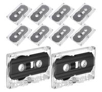 YARNOW 10pcs Blank Audio Cassette Tape for Recording 60 Minute Capacity with Retro Design and Plastic Material Suitable for Language Learning and Themed Events with Hard Audio Tape Player