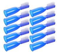 YARNOW 10pcs Blue Finger Toothbrushes for Prisons with Plastic Material, Easy to Clean and Prevent Sharpening, Lightweight Mini Tooth Brushes Designed for Oral Cleaning in Prison