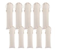 YARNOW 10pcs Cotton Linen Drawstring Chopsticks Storage Bags with Simple Design, Space-saving and Easy to Access Utensil Holder for Party Or School Lunch Bag