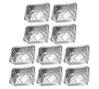 YARNOW 10pcs Foil Pans Barbecue Pans Foil Food Box High Temperature Resistance Silver Tinfoil Roasting Trays for Schools and Shopping Malls