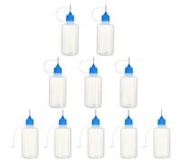 YARNOW 10pcs Glue Dispensing Bottle Needle Tip Bottle 50ml Blue Plastic Stainless Steel for Precision Dispensing, DIY Projects and Intricate DIY Tasks