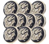 YARNOW 10pcs Metal Buttons Black Gold 32l 20mm Decorative Buttons for Sewing Clothes, Fasteners Clothing, Suitable for Jackets, Coats, Dresses and Crafts