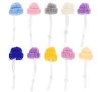 YARNOW 10pcs Mini Woolen Yarn Chicken Hats for Pet Hen with Adjustable Design, Safe and Comfortable Animal Caps, for Christmas Holidays and Holding Parties Assorted style