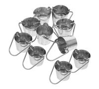 YARNOW 10pcs Miniature Metal Water Buckets with Handles Small Mini Buckets for Dollhouse Accessories and Mini Garden Decor Compact Decorative Pails for Tiny Landscape and Micro Scenery