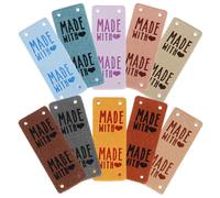 YARNOW 10pcs Pu Leather Tags for Handmade Items, Craft Sewing Labels with Hole, Elegant and Simple Style, for Customizing Clothes and Craft Products