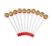 YARNOW 10pcs Rainbow Drumsticks for Stage Performance Lollipop Percussion Sticks Comfortable Grip for Professional Drummers Eye Catching Drum Supplies