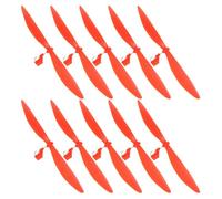 YARNOW 10Pcs Rc Airplane Propeller 14.5Cm Orange Plastic Blades with Tail Hook for Model Aircraft DIY, Student Science Projects, Airplane and Helicopter Parts Accessories