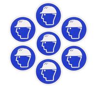 YARNOW 10pcs Safety Helmet Mandatory Stickers Self Adhesive Pvc Hard Hat Warning Labels with Simple and Intuitive Design for Workplace and Environments