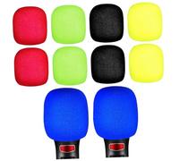 YARNOW 10Pcs Thickened Microphone Covers Windproof Sponge Protective Covers for Ktv and Home Use, Multi-Color Set (Black, Yellow, Red, Green) for Office and Stage Microphones