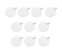 YARNOW 10Pcs Titanium Steel Blank Military Style Dog Id Tags Pendant for Engraving 3Cm Round Hole Keychain Crafting Tags Set